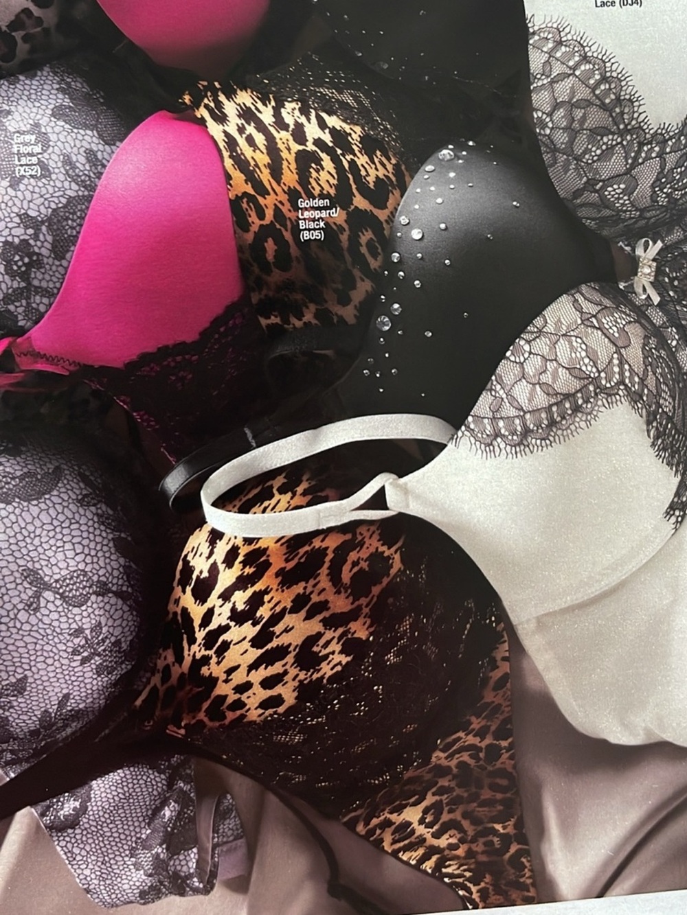 VS 2011 Miraculous Plunge Bombshell Bra in Taupe Grey & Black Lace